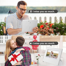 Load image into Gallery viewer, Photo Frames, Personalized 30S Voice Recordable Picture Frame, Sympathy Gift, White 7.5 x 6.3Frame, Tabletop picture frames&amp; Wall Mount Recordable Gifts
