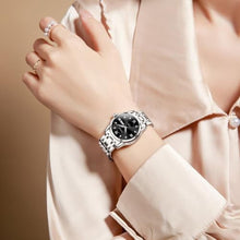 Load image into Gallery viewer, Taxau Watches for Women Luxury Diamond Women Watch Waterproof Stainless Steel Women s Wrist Watches for Small Wrist Luminous Business Dress Ladies Watch Minimalist Casual Watch with Day Date Black Face
