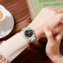 Load image into Gallery viewer, Taxau Watches for Women Luxury Diamond Women Watch Waterproof Stainless Steel Women s Wrist Watches for Small Wrist Luminous Business Dress Ladies Watch Minimalist Casual Watch with Day Date Black Face
