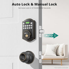Load image into Gallery viewer, Keyless Entry Door Lock with Keypad - Digital Smart Deadbolt for Front Door with 2 Keys - Auto Lock - Easy Installation - DS10 Mini (Oil Rubbed Bronze)
