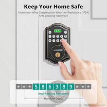 Load image into Gallery viewer, Keyless Entry Door Lock with Keypad - Digital Smart Deadbolt for Front Door with 2 Keys - Auto Lock - Easy Installation - DS10 Mini (Oil Rubbed Bronze)
