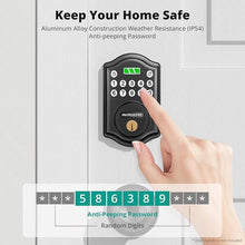 Load image into Gallery viewer, Keyless Entry Door Lock with Keypad - Smart Deadbolt Auto Lock for Front Door with 2 Keys - Easy Installation - DS10 Mini (Matte Black)
