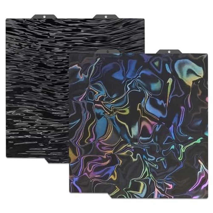 JUUPINE 184x184mm Smooth Holographic Build Plate for Bambu Lab A1 Mini 3D Printer,Double Sided Water Ripples and Silk Texture Flexible Spring Steel Sheet Print Bed for Bambu Lab A1 Mini