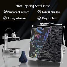 Load image into Gallery viewer, JUUPINE 184x184mm Smooth Holographic Build Plate for Bambu Lab A1 Mini 3D Printer,Double Sided Water Ripples and Silk Texture Flexible Spring Steel Sheet Print Bed for Bambu Lab A1 Mini
