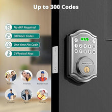 Load image into Gallery viewer, Keyless Entry Door Lock with Keypad - Smart Deadbolt for Front Door with 2 Keys - Auto Lock - Easy Installation - DS10 Mini (Satin Nickel)
