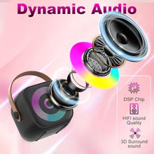 Load image into Gallery viewer, RIKGYHA Mini Karaoke Machine, Portable Bluetooth Karaoke Speaker with 2 Wireless Mics for Kids and Adults, Birthday Gifts for Girls and Boys 3-12+ Years Old Birthday Party Home Black
