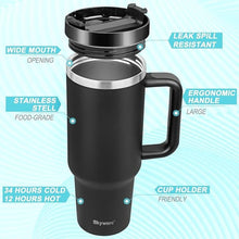 Load image into Gallery viewer, 40 oz Tumbler with Handle and Straw, 2 Lids (2 in 1 &amp; LeakProof Lid) - Vacuum Insulated Stainless Steel Double Wall Water Bottle Travel Mug - Holiday Gifts for Women Men - Snow Bear
