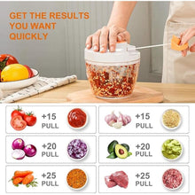 Load image into Gallery viewer, Manual Food Processor Vegetable Chopper, Portable Hand Pull String Garlic Mincer Onion Cutter for Veggies, Ginger, Fruits, Nuts, Herbs, etc., 650ml
