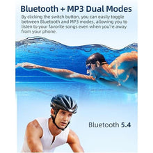 Load image into Gallery viewer, Open-Ear Headphones Bone Conduction - 32GB MP3 Player, IP68 Waterproof Swimming Headphones, Secure Fit for Workouts, Running, Built-in Microphone, Grey
