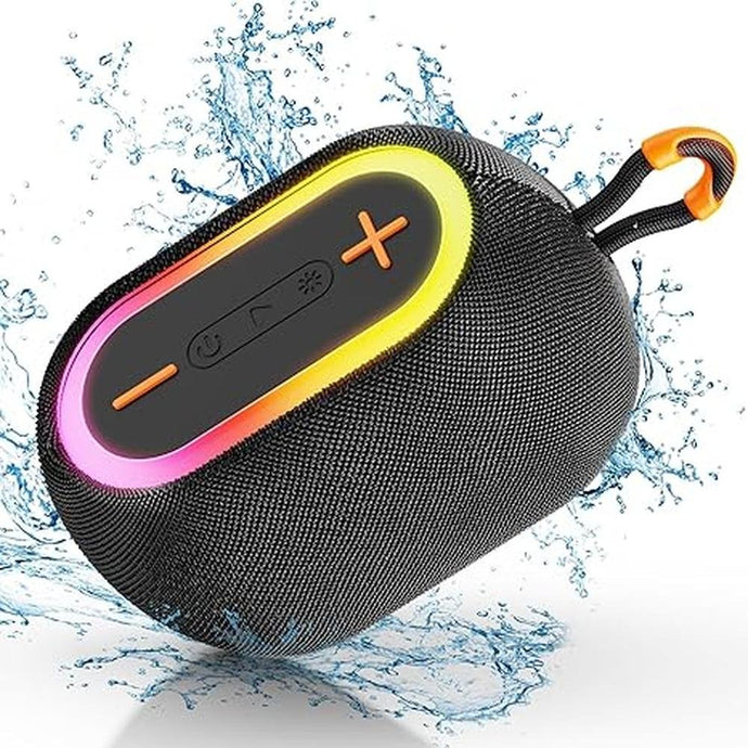 Bluetooth Speaker, Mini Wireless Speaker with 360° Stereo Sound, 24H Playtime, TWS Pairing, RGB Lights, Portable Waterproof Speakers for Home Party Outdoor Camping Hiking Travel