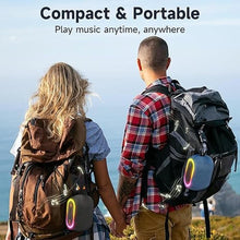 Load image into Gallery viewer, Bluetooth Speaker, Mini Wireless Speaker with 360° Stereo Sound, 24H Playtime, TWS Pairing, RGB Lights, Portable Waterproof Speakers for Home Party Outdoor Camping Hiking Travel
