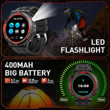 Load image into Gallery viewer, Military Smart Watches for Men (Answer/Make Calls) with LED Flashlight 3ATM Waterproof Smartwatch with 100+ Sports Modes 1.53&quot; Fitness Tracker with Heart Rate Monitor for iPhone Android
