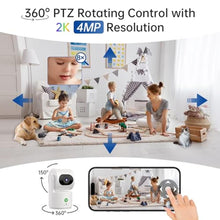 Load image into Gallery viewer, SYMYNELEC 5GHz Security Camera Indoor: 2K Baby Monitor with Phone App - Pet Camera with Speaker for Dog/Cat Owners - AI Motion Detection One-Touch Call Auto Tracking IR Night Vision TF/Cloud Storage
