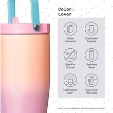 Load image into Gallery viewer, Corkcicle Go Cup XL Insulated Tumbler with Lid and Straw, Lover, 30 oz – Reusable Water Bottle Keeps Beverages Cold for 12hrs – Cupholder Friendly Tumbler, Leak-Proof Design
