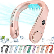 Load image into Gallery viewer, DUOLZ Neck AC Air Conditioner,Neck Fan Rechargeable Battery Operated Neck Cooler,Bladless Power Light Weight Noiseless Mobile Shoulder Headband Cooling Face Fan for Travel,Camping,Outdoor,Sports Pink

