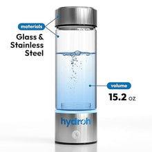 Load image into Gallery viewer, Hydroh Original Hydrogen Water Bottle 15oz, Portable Hydrogen Water Bottle 2024, Advanced Hydrogen Rich Water Maker with SPE/PEM for Home Office Fitness Travel Drinking
