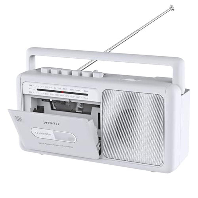 Cassette Tape Player and Tape Cassette Recorder with Bluetooth Boombox, AM/FM Radio, USB, Earphone Jack, Built-in Microphone, DC/AC Powered, Portable Cassette Player Recorder(White)