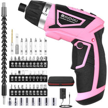 Load image into Gallery viewer, Cordless Screwdriver 8V, Rechargeable Cordless Electric Screwdriver Set with 47pcs Driver Bits, 6+1 Torque, 2 Position Handle, 1/4in Self-Lock Chuck, LED Light Flexible Shaft Electric Drill
