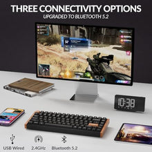 Load image into Gallery viewer, Keychron K2 HE Rapid Trigger Wireless Custom Keyboard with Hall Effect Gateron Double-Rail Magnetic Switch, QMK 2.4 GHz Bluetooth 5.2 RGB Compatible with Mac Windows Linux (Aluminum + Wood)
