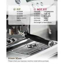 Load image into Gallery viewer, 51mm Bottomless Portafilter 3 Ears Compatible with Delonghi Dedica EC680/EC685 and SMEG, EUPA Espresso Machines, Espresso Naked Bottomless Portafilter with Puck Screen and 18g Filter Basket
