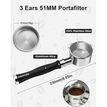 Load image into Gallery viewer, 51mm Bottomless Portafilter 3 Ears Compatible with Delonghi Dedica EC680/EC685 and SMEG, EUPA Espresso Machines, Espresso Naked Bottomless Portafilter with Puck Screen and 18g Filter Basket
