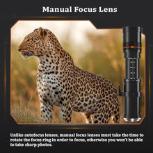 Load image into Gallery viewer, BENOISON Telephoto Lens for Canon - EF Lens 420-800mm for Canon DSLR, Manual Focus MF Zoom Lens for Canon EOS Rebel SL3 SL2 SL1 T8i T7i T7 T6 4000D 1500D 90D 80D 77D 70D 60D 7D 6D 5D 1D DSLR

