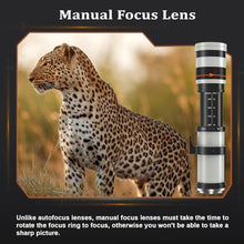 Load image into Gallery viewer, BENOISON 420-800mm Telephoto Lens for Canon - EF Lens for Canon DSLR, Manual Focus MF Zoom Lens for Canon EOS Rebel SL3 SL2 SL1 T8i T7i T7 T6 4000D 1500D 90D 80D 77D 70D 60D 7D 6D 5D 1D DSLR Cameras
