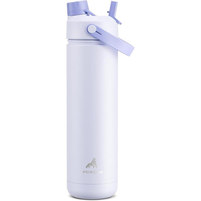 26 oz Insulated Water Bottle with 2-in-1 Straw and Spout Lid, Keep Cold 24H, Leak-Proof, Fits in Car Cup Holder, Stainless Steel Water Bottle for Sports, Travel, and School (Lupine)