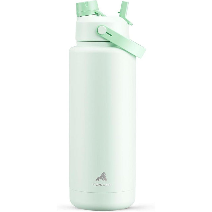 40 oz Insulated Water Bottle with 2-in-1 Straw and Spout Lid, Keep Cold 24H, Leak-Proof, BPA-Free, Double Wall Stainless Steel Water Bottle for Sports, Gym, Travel, and School (Mint)