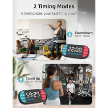 Load image into Gallery viewer, DOOMAY Digital Kitchen Visual Timer: 3.6'' Large LED Display, Magnetic, 3 Brightness, 4 Alarms, 4 Volume, Memory Function, Countdown Count up for Cooking, Classroom, Gym, AAA Battery Included (Black)
