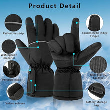 Load image into Gallery viewer, Heated Gloves for Men Women, Touchscreen Electric Waterproof Heating Gloves for Cycling Camping Motorcycle Driving Hiking Skiing Snowboarding Outdoor Winter Sport
