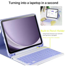 Load image into Gallery viewer, Compatible for Galaxy Tab A9 Plus/A9+ 11 Inch 2023 With Keyboard Case Model SM-X210/X216/X218, Wireless Bluetooth Keyboard Cover Compatible for Samsung Galaxy Tablet A9+ Built-in Pencil Holder- Purple
