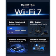 Load image into Gallery viewer, Cudy BE3600 WiFi 7 Gigabit 4 Stream Dual Band Router WR3600 MU-MIMO High Gain Antennas VPN Clients &amp; Server, Cloud Control, Cudy APP

