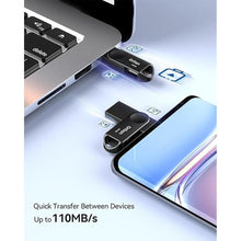 Load image into Gallery viewer, 256GB USB-C &amp; USB-A Dual Flash Drive, Waterproof, Metal, Slim Thumb Drive, OTG for PC, Smartphone, Tablet
