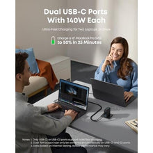 Load image into Gallery viewer, Anker Laptop Charger, 140W MAX USB C Charger, 4-Port Multi-Device Fast Charging, Advanced GaN Power Adapter, Intuitive Touch Controls, for MacBook, iPhone 16 Series, Samsung Galaxy, Pixel, and More

