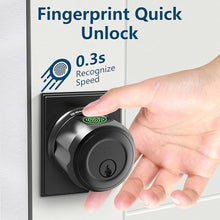 Load image into Gallery viewer, GeekTale Fingerprint Deadbolt, Fingerprint Door Knob, Smart Deadbolt Lock, Smart Door Lock, Twist to Lock&amp;Unlock, Keyless Entry Door Lock with App, for Front Door, Garage, Easy Installation
