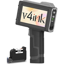 Load image into Gallery viewer, v4ink BT-HH6205BL Handheld Inkjet Printer with Photoelectric Sensor, Variable Data Printing, 16H Runtime, 0.5in Print Height, Print Text Number Barcode QR-Code Image on Any Surfaces
