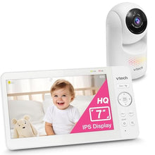 Load image into Gallery viewer, VTech [2025 Upgrade Baby Monitor with 7" IPS Screen, Pan Tilt Zoom Camera, No WiFi Video Baby Monitor with Camera and Audio, Multi-Color Night Light, 2-Way Talk, Lullabies, Advanced HQ Max
