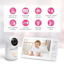 Load image into Gallery viewer, VTech [2025 Upgrade Baby Monitor with 7" IPS Screen, Pan Tilt Zoom Camera, No WiFi Video Baby Monitor with Camera and Audio, Multi-Color Night Light, 2-Way Talk, Lullabies, Advanced HQ Max
