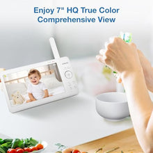 Load image into Gallery viewer, VTech [2025 Upgrade Baby Monitor with 7" IPS Screen, Pan Tilt Zoom Camera, No WiFi Video Baby Monitor with Camera and Audio, Multi-Color Night Light, 2-Way Talk, Lullabies, Advanced HQ Max
