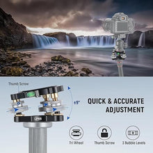Load image into Gallery viewer, NEEWER Tripod Head Leveling Base Camera Leveler, 3 Axis Wheel Metal Head with Bubble Levels, 3/8" Screw &amp; Thread, +/-9° Precise Angle Adjustment for Macro Panoramic Photography, Max Load 33lb, LP65
