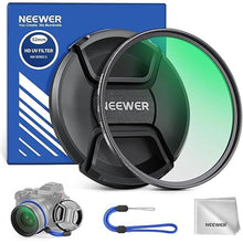 Load image into Gallery viewer, NEEWER 52mm MC UV Protection Filter with Lens Cap, Multi Resistant Nano Coatings/HD Optical Glass/Water Repellent/Scratch Resistant/Aluminum Alloy Ultra Slim Frame/Ultraviolet Filter
