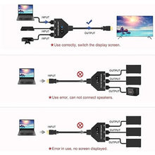 Load image into Gallery viewer, HDMI Switch, HDMI Splitter 3 in 1 Out 4K@60Hz, 3-Port Switcher Selector with Pigtail Cable, Multi-Port Hub Supports 3D, HDCP2.2, HDR Compatible with Laptop, Xbox, Blu-Ray Player, Etc.
