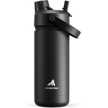 Load image into Gallery viewer, 18 oz Insulated Water Bottle with 2-in-1 Straw and Spout Lid, Keep Cold 24H, Leak-Proof, Fits in Car Cup Holder, Stainless Steel Water Bottle for Sports, Travel, and School (Dark Knight)

