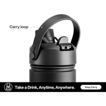 Load image into Gallery viewer, 18 oz Insulated Water Bottle with 2-in-1 Straw and Spout Lid, Keep Cold 24H, Leak-Proof, Fits in Car Cup Holder, Stainless Steel Water Bottle for Sports, Travel, and School (Dark Knight)
