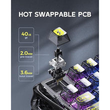 Load image into Gallery viewer, GravaStar Mercury K1 Lite 75% Gaming Keyboard, Gasket Hot Swappable Mechanical Keyboard, Pre-lubed Linear Switches, RGB Backlit - Transparent Black
