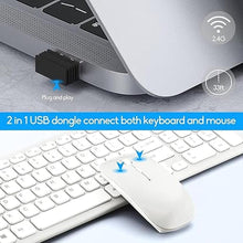 Load image into Gallery viewer, Wireless Keyboard and Mouse Combo, Compact Quiet Wireless Keyboard and Mouse Set 2.4G Ultra-Thin Sleek Design for Windows, Computer, Desktop, PC, Notebook, Laptop (White)
