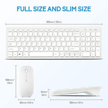 Load image into Gallery viewer, Wireless Keyboard and Mouse Combo, Compact Quiet Wireless Keyboard and Mouse Set 2.4G Ultra-Thin Sleek Design for Windows, Computer, Desktop, PC, Notebook, Laptop (White)
