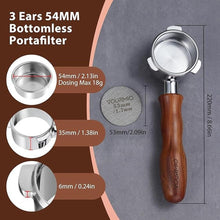 Load image into Gallery viewer, 54mm Bottomless Portafilter - with Filter Basket and Puck Screen, Compatible with Breville Barista Express, Pro, Touch, Bambino Plus, Infuser (880BSS, 870XL, 878BSS, 500BSS, 840XL)
