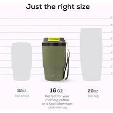 Load image into Gallery viewer, Insulated 16oz Stainless Steel Tumbler Mug Leakproof Double Walled Vacuum Thermal Coffee Cup with 2-in-1 Straw &amp; Lid, Cupholder-Friendly Travel Mug for Hot &amp; Cold Drinks (Olive Green)
